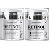 Essentially KateS Retinol Moisturizer Cream on face for smooth, hydrated skin.