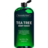 Essentially KateS Tea Tree Body Wash bottle pour for a refreshing cleanse.