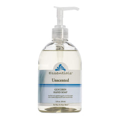 Essentials glycerin hand soap texture swatch showing smooth, moisturizing feel.