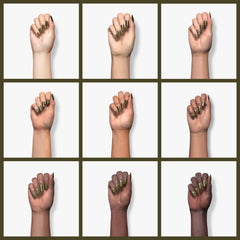 essie Meet Me at Midnight bottle shows glossy olive-green finish for durable color.