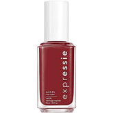 essie expressie wine red bottle front shows fast-dry cream finish for quick manicures.