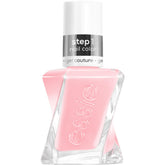 essie Gel Couture Gossamer Garments bottle shows sheer pink shade with gel shine for at-home manicures