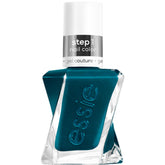 essie Gel Couture teal Jewels and Jacquard bottle shows vibrant color and long-lasting shine.