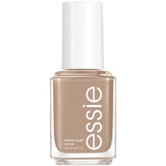 essie Hike It Up bottle close-up shows creamy, glossy midtone tan for chic fall nails.