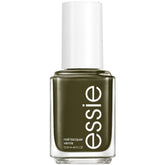 essie Meet Me at Midnight bottle reveals a deep olive green cream finish for salon-ready nails.