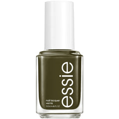 essie Meet Me at Midnight bottle reveals a deep olive green cream finish for salon-ready nails.