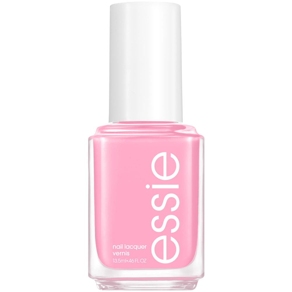 essie Muchi Muchi pink nail polish bottle showcases creamy color for a salon-like manicure.