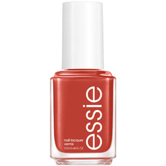 Essie Rocky Rose bottle closeup shows terracotta cream finish for smooth at-home manicure