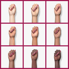 essie without-reservations nails during application highlighting mid-tone plum color for durable everyday wear