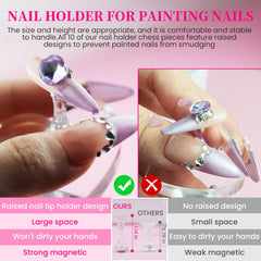 ESUOHYM elevated nail tips holder provides comfortable grip during detailed painting.