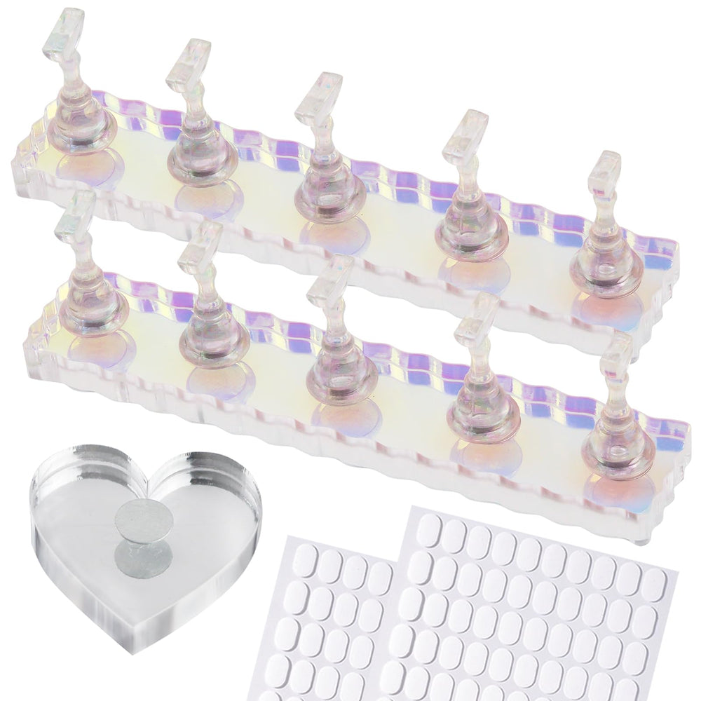 ESUOHYM Nail Stand Aurora magnetic holder keeps polishes organized for precise painting