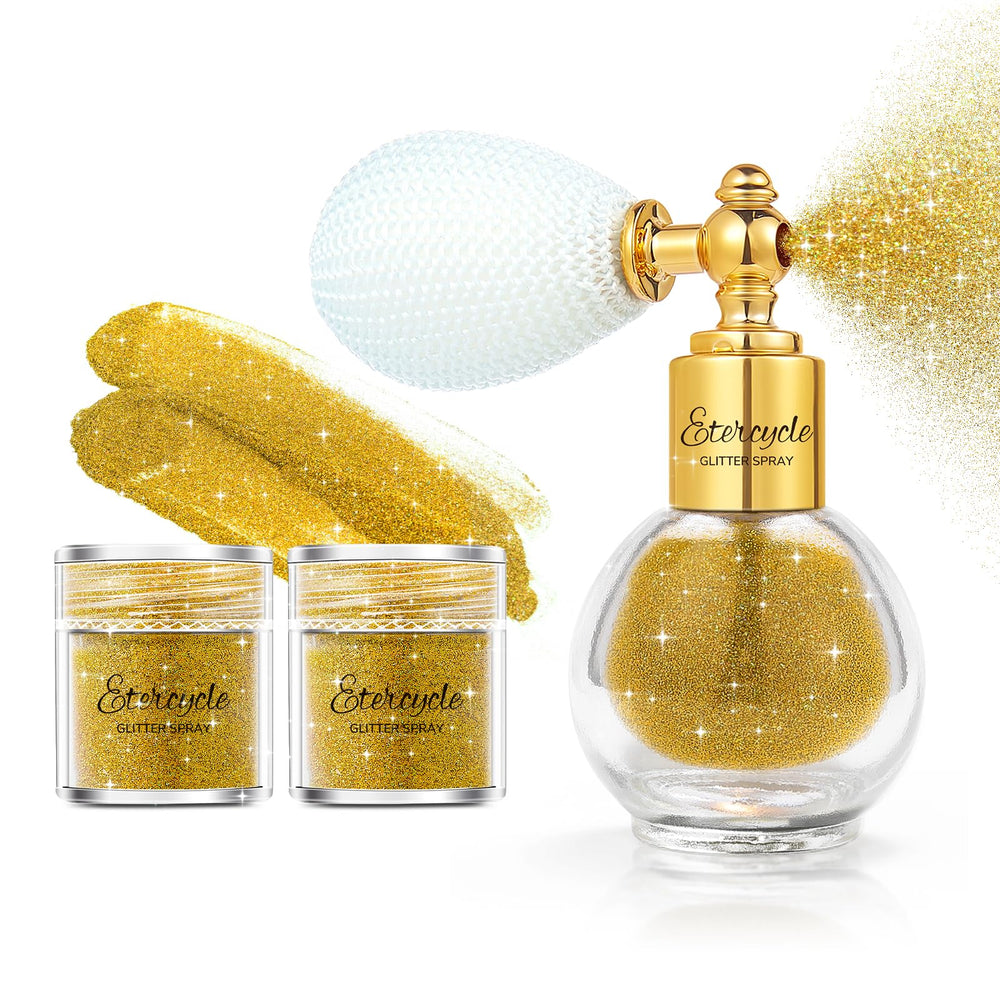 Etercycle hair glitter spray nozzle closeup for precise sparkling application.