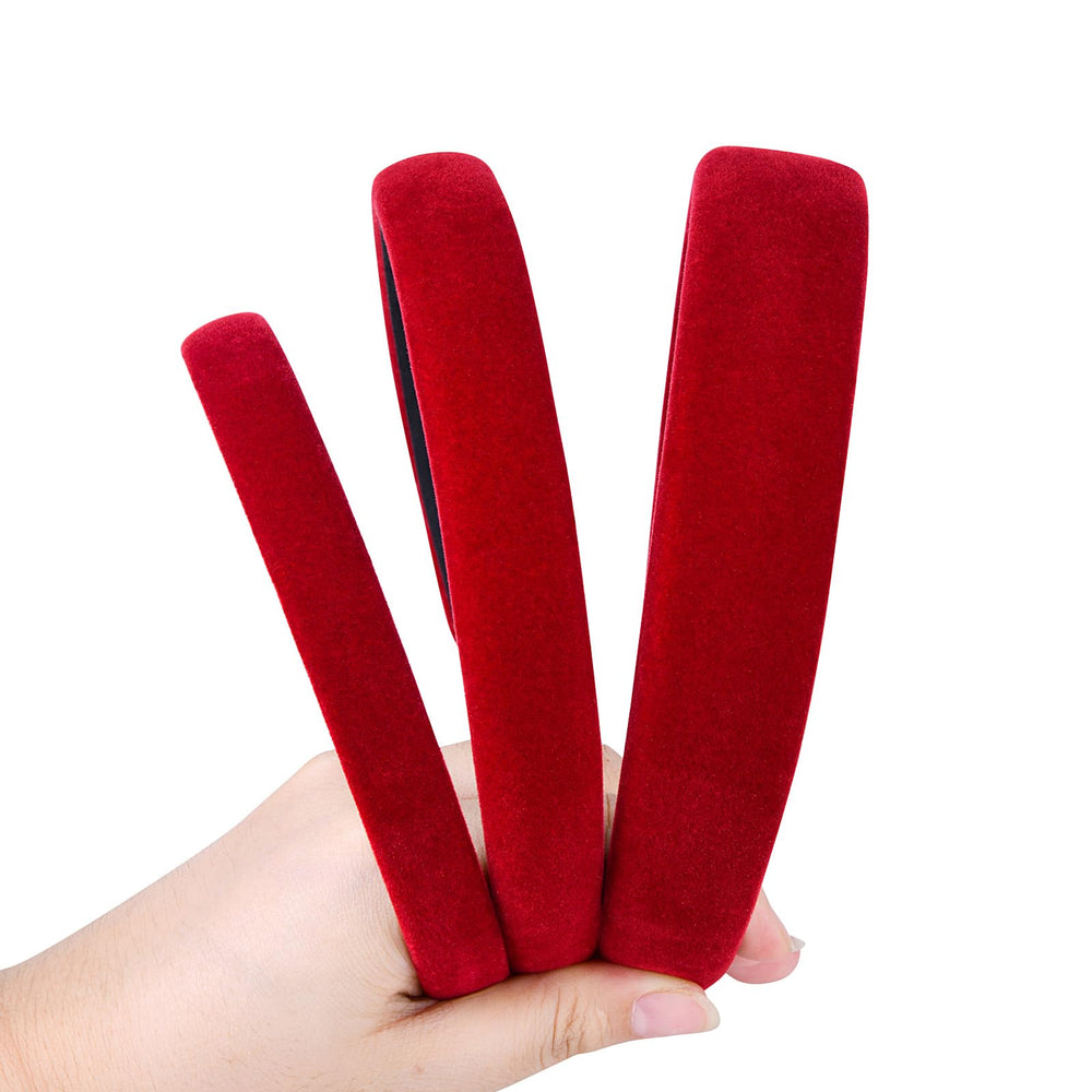 Etercycle red Christmas headband in velvet for festive styling.