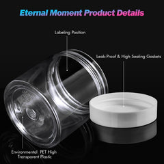 Eternal Moment 4oz jar with white lid ideal for leak-free travel and storage