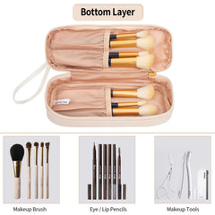Ethereal Clear Makeup Bag PVC and PU leather material offers lightweight durability and water resistance.