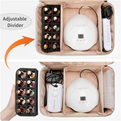 Ethereal nail-polish-organizer-case handle and strap for portable travel