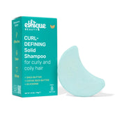 Ethique Professor Curl shampoo bar packshot highlighting plastic-free packaging for eco-friendly curls.