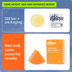 Ethique Volumizing Conditioner Bar with caffeine stimulates roots for lift