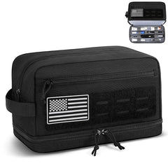ETRONIK tactical toiletry bag dual-layer design keeps essentials organized on the go.