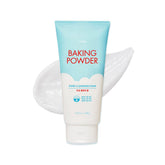 ETUDE Baking Powder Pore Cleansing Foam bottle demonstrates deep pore cleansing for refreshed skin.