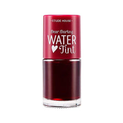 ETUDE Dear Darling Water Tint Cherry Ade swatch on lips showing vibrant color with hydration.