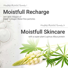 ETUDE Moistfull application tips image demonstrates gentle patting for even hydration.