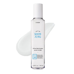 ETUDE SoonJung moist emulsion bottle shows gentle hydration for sensitive skin