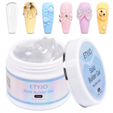 ETYJO solid gel builder 50g clear showcases large capacity for extended nail art sessions.