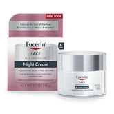 Eucerin Q10 night cream jar close-up showing rich texture for sensitive skin hydration