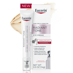 Eucerin Radiant Tone Eye Cream bottle-front for brightening.