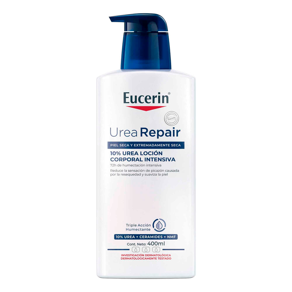 Eucerin Urea Repair Plus Intensive Lotion 400ml bottle front for deep hydration.
