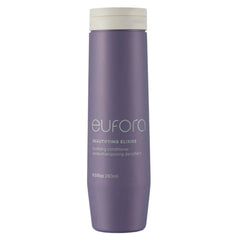 Eufora Bodifying Conditioner bottle pour showcases color protection and radiant shine.