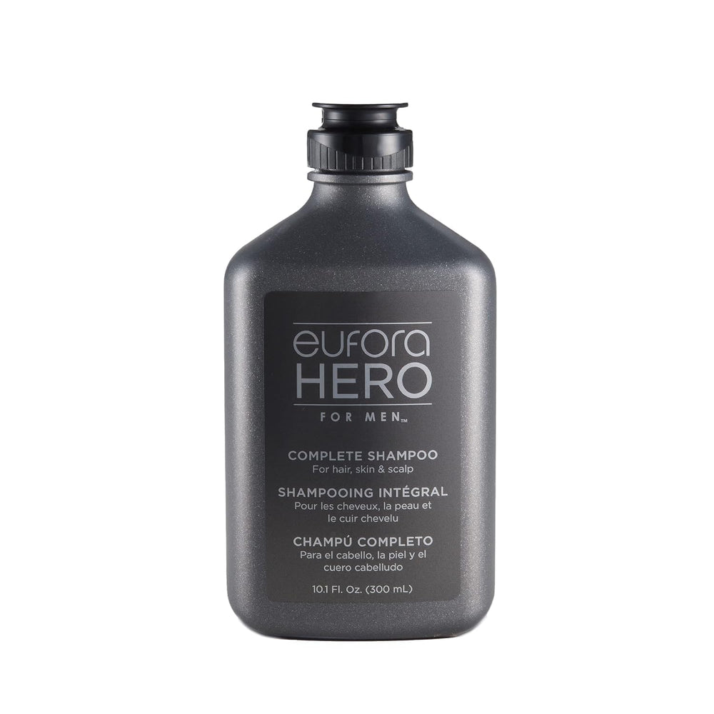 Eufora Hero Men Complete Shampoo bottle illustrating balanced cleansing for clean hair