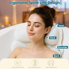 EULAXLAB 4D mesh bath pillow showcases breathable design for quick-dry comfort.