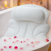 EULAXLAB bath pillow with ergonomic head-neck-shoulder support enhances tub relaxation.