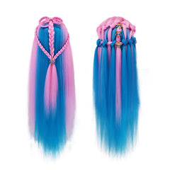 Eumos mannequin head side view reveals full length hair for braiding and cutting