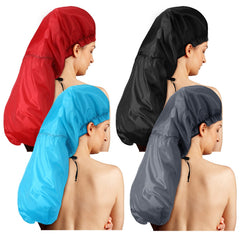 Eurzom XL shower cap red braids close-up protects long hair during shower routines