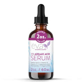 Eva Naturals azelaic acid serum bottle shows lightweight redness-relief formula.