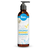 Eva Naturals Coconut and Honey Foaming Face Wash bottle demonstrates gentle cleansing and hydration