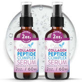 Eva Naturals collagen peptide serum bottle front for daily anti-aging skincare