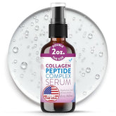 Eva Naturals collagen peptide serum bottle shows premium anti aging hydration for daily use.