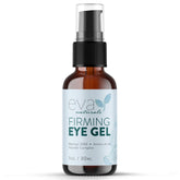 Eva Naturals Eye Gel application close-up; quick hydration for tired eyes.