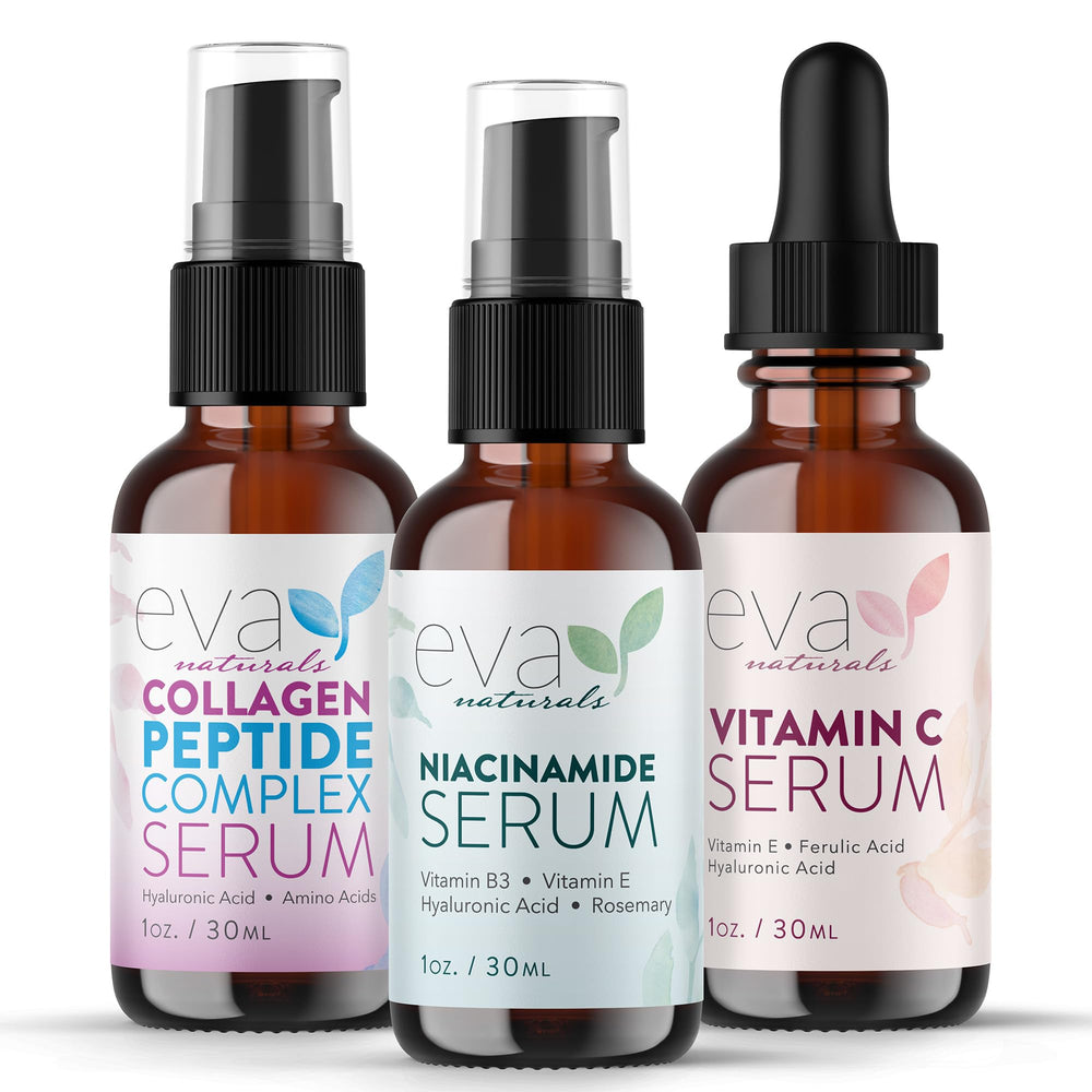 Eva Naturals Vitamin C serum bottle for radiant skin and even tone.