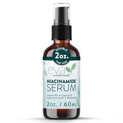 Eva Naturals Niacinamide 5% Serum bottle close-up for pore refinement