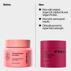 Eva·NYC Therapy Session mask bottle pouring to illustrate quick 2–5 minute conditioning.