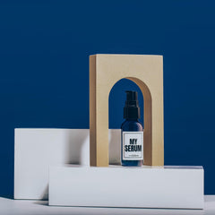 Evan Alexander Fine Grooming MY Serum Beard Oil label closeup highlights premium formula notes