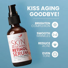 Eva Naturals retinol serum ingredients highlight hyaluronic acid and organic aloe for hydration.