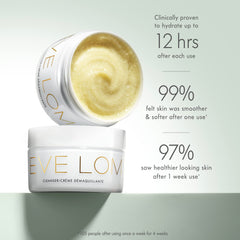 EVE LOM Original Balm Cleanser applied to skin for gentle cleansing and makeup removal.
