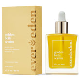 Evereden Golden Belly Serum bottle shows a clean vegan formula supporting elasticity.