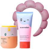 Evereden Happy Morning Duo cloud face wash bottle highlighting creamy texture for gentle kid cleansing.